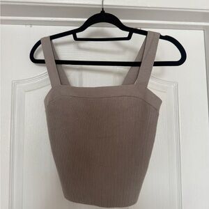 Abercrombie & Fitch Beige Ribbed Tank Top